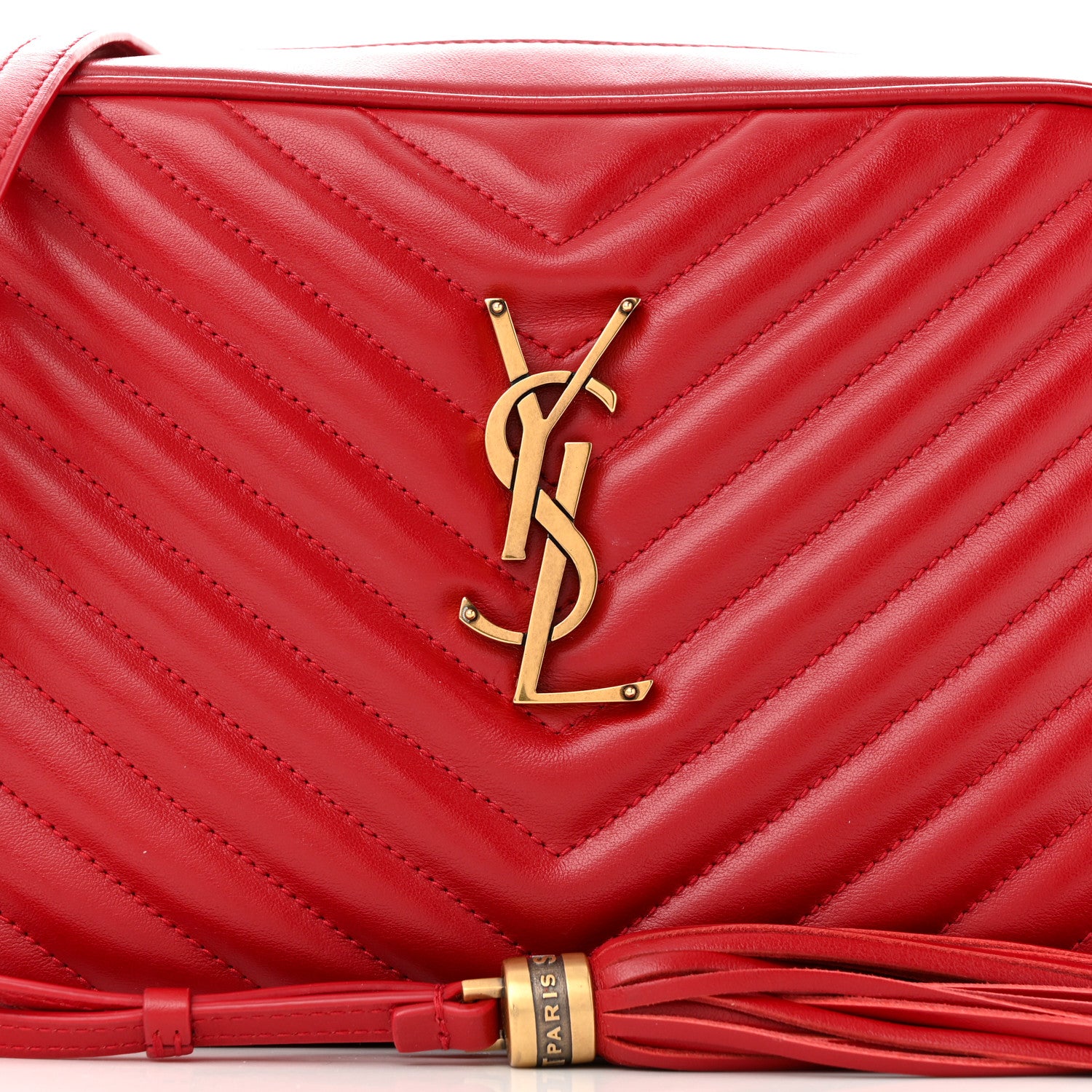Saint Laurent Calfskin Matelasse Monogram Lou Camera Bag Rouge Eros 8 of 11