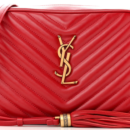 Saint Laurent Calfskin Matelasse Monogram Lou Camera Bag Rouge Eros 8 of 11