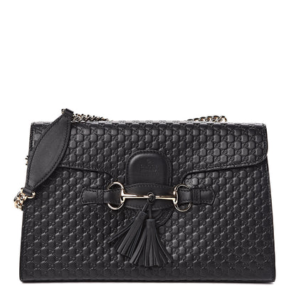 Gucci Microguccissima Medium Emily Chain Shoulder Bag Black 1 of 10