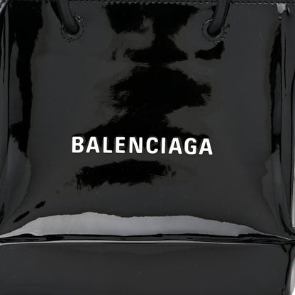 Balenciaga Patent Calfskin Logo Shopping Tote XXS Black 8 of 10