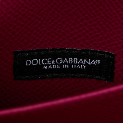 Dolce & Gabbana Dauphine Crystal Wallet On Chain Burgundy 6 of 9