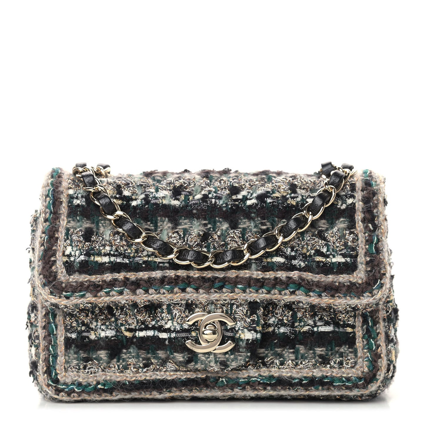 Tweed Braid Mini Flap Blue Multicolor