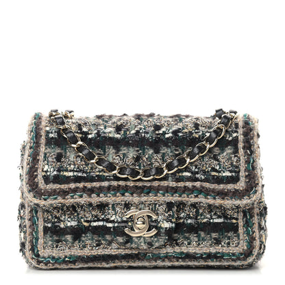 Chanel Tweed Braid Mini Flap Blue Multicolor 1 of 10