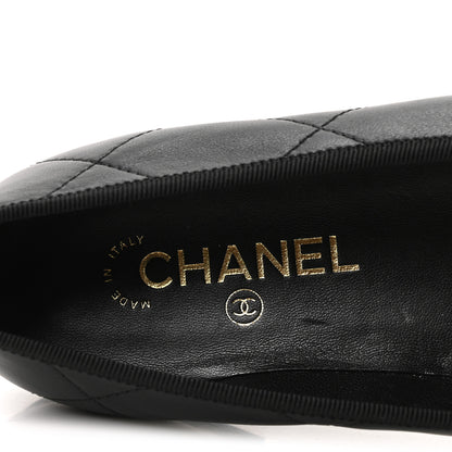 Chanel Lambskin Quilted CC Cambon Ballet Flats 38.5 Black White 8 of 10