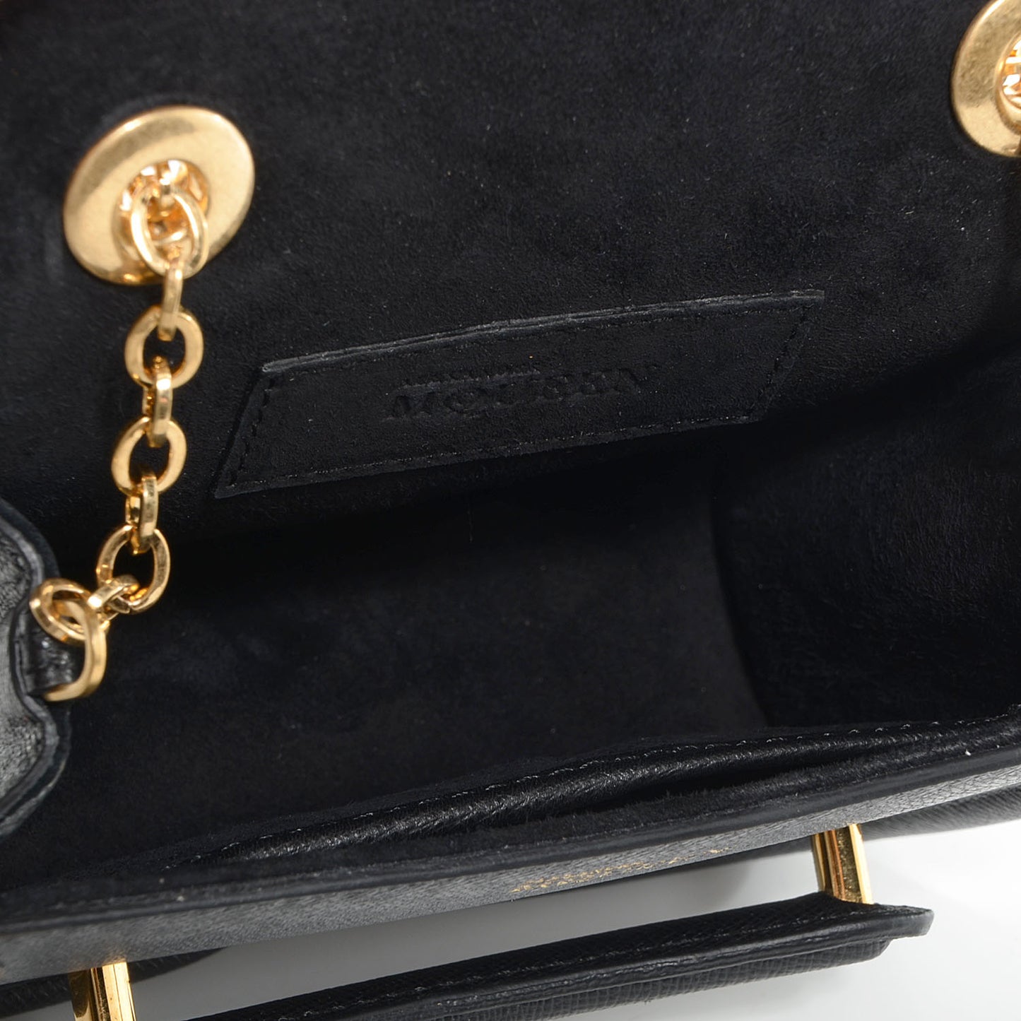 Grain Calfskin Mini Heroine Chain Satchel Black