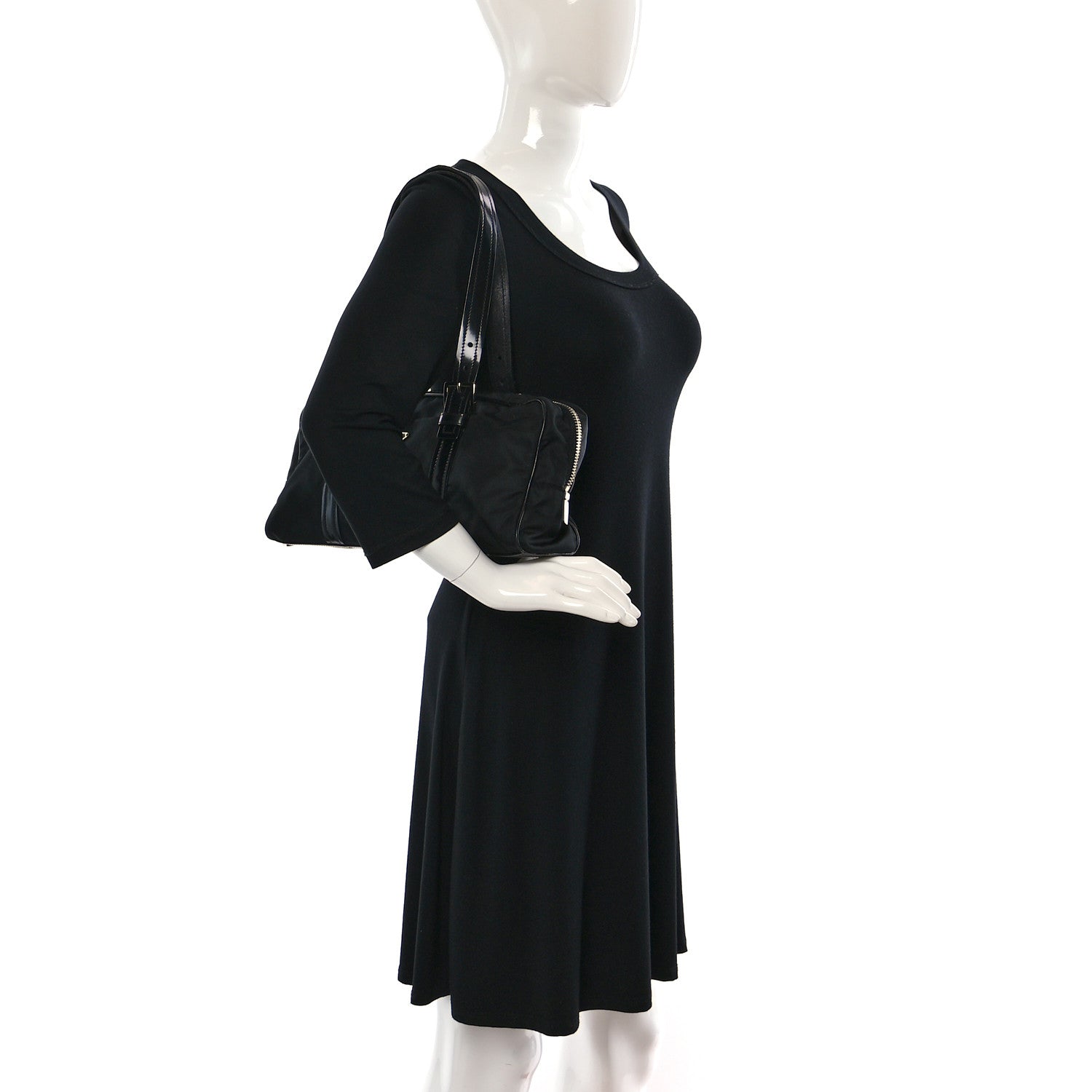 Prada Tessuto Nylon Vernice Bauletto Black 2 of 8