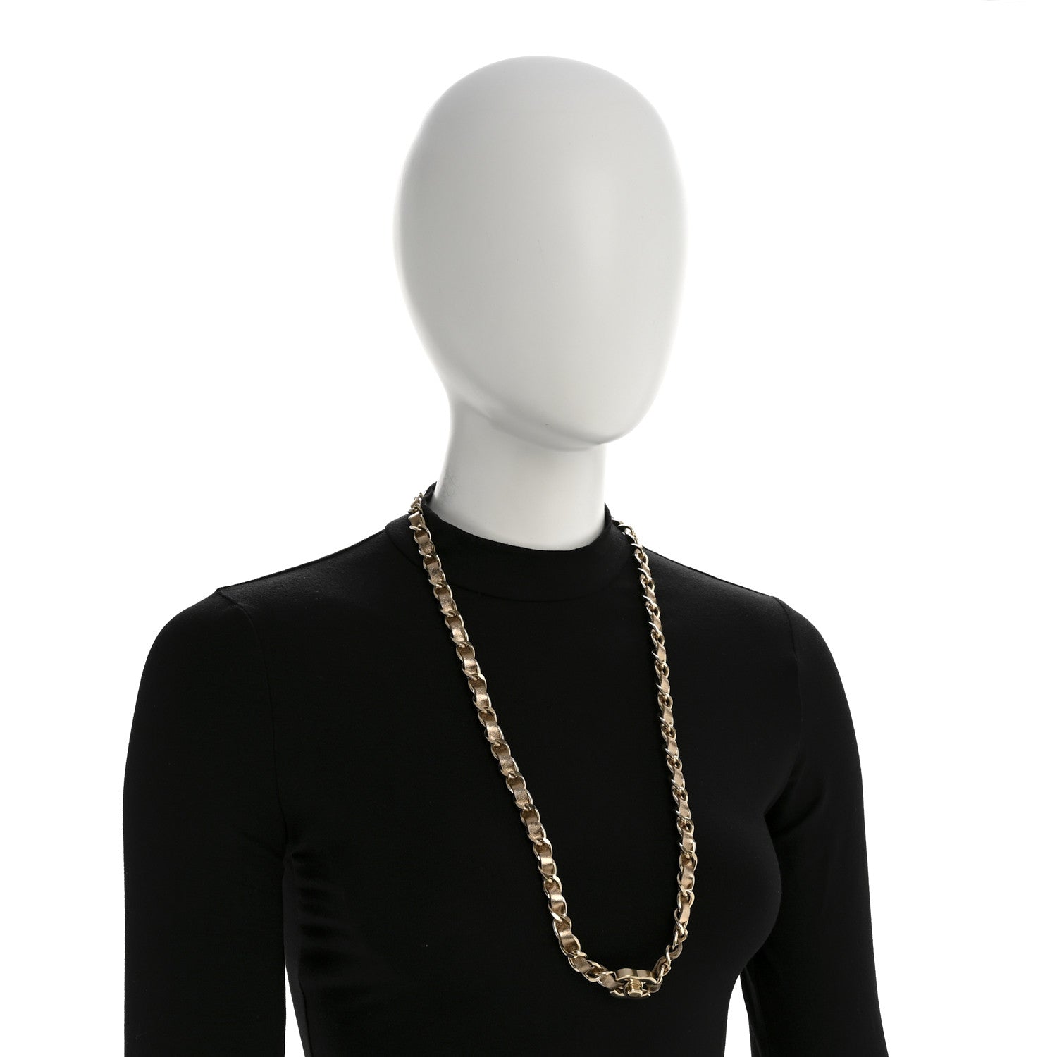 Chanel Metallic Lambskin CC Turnlock Necklace Gold 2 of 6