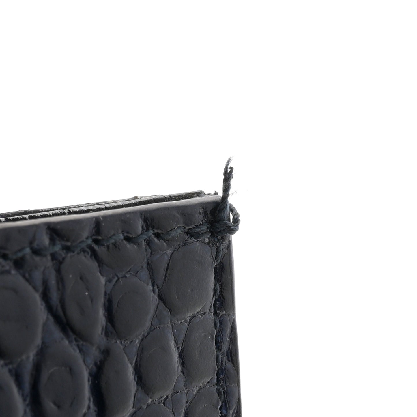 Calfskin Crocodile Embossed Medium Classic Monogram Kate Tassel Satchel Deep Marine
