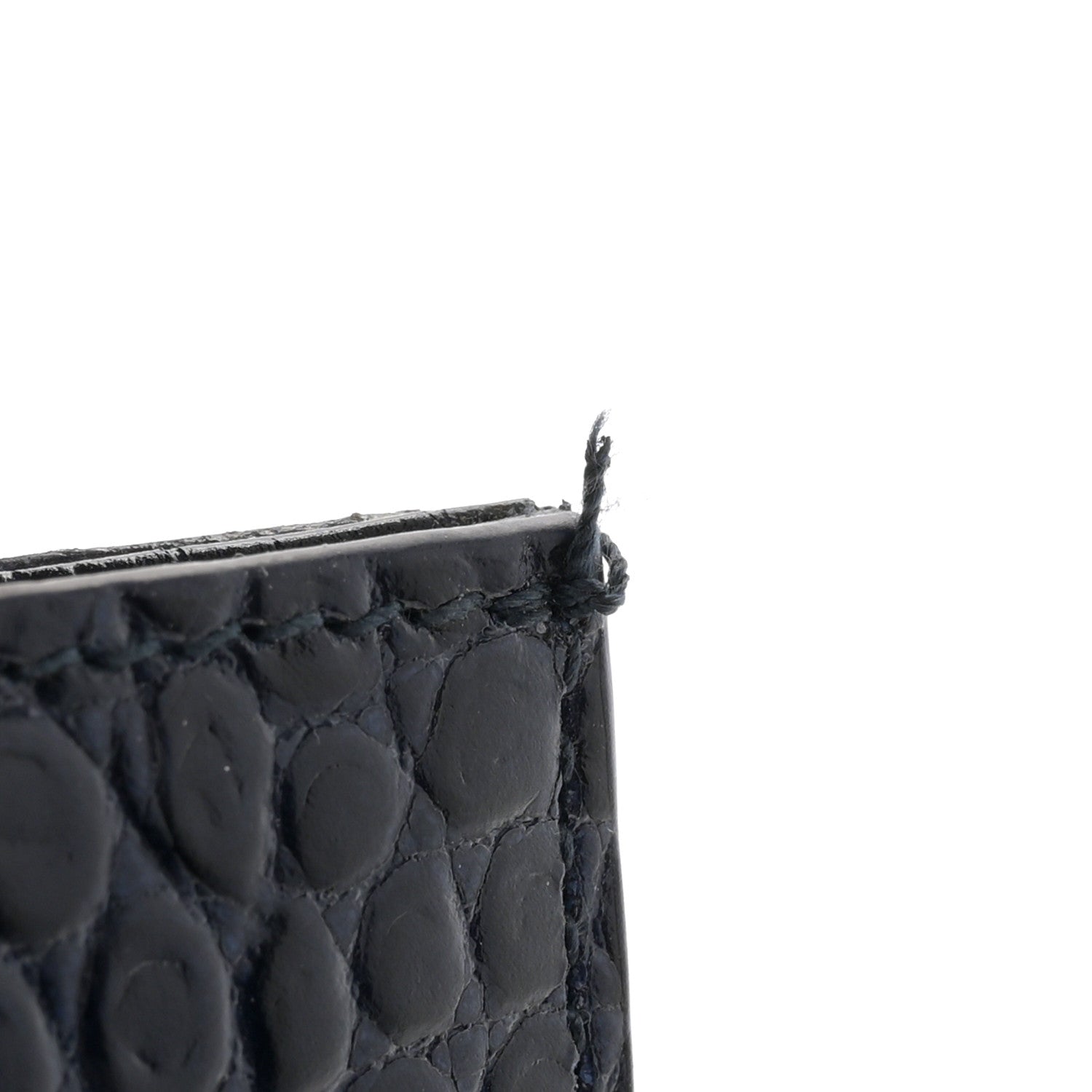 Saint Laurent Calfskin Crocodile Embossed Medium Classic Monogram Kate Tassel Satchel Deep Marine 13 of 15