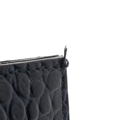Saint Laurent Calfskin Crocodile Embossed Medium Classic Monogram Kate Tassel Satchel Deep Marine 13 of 15