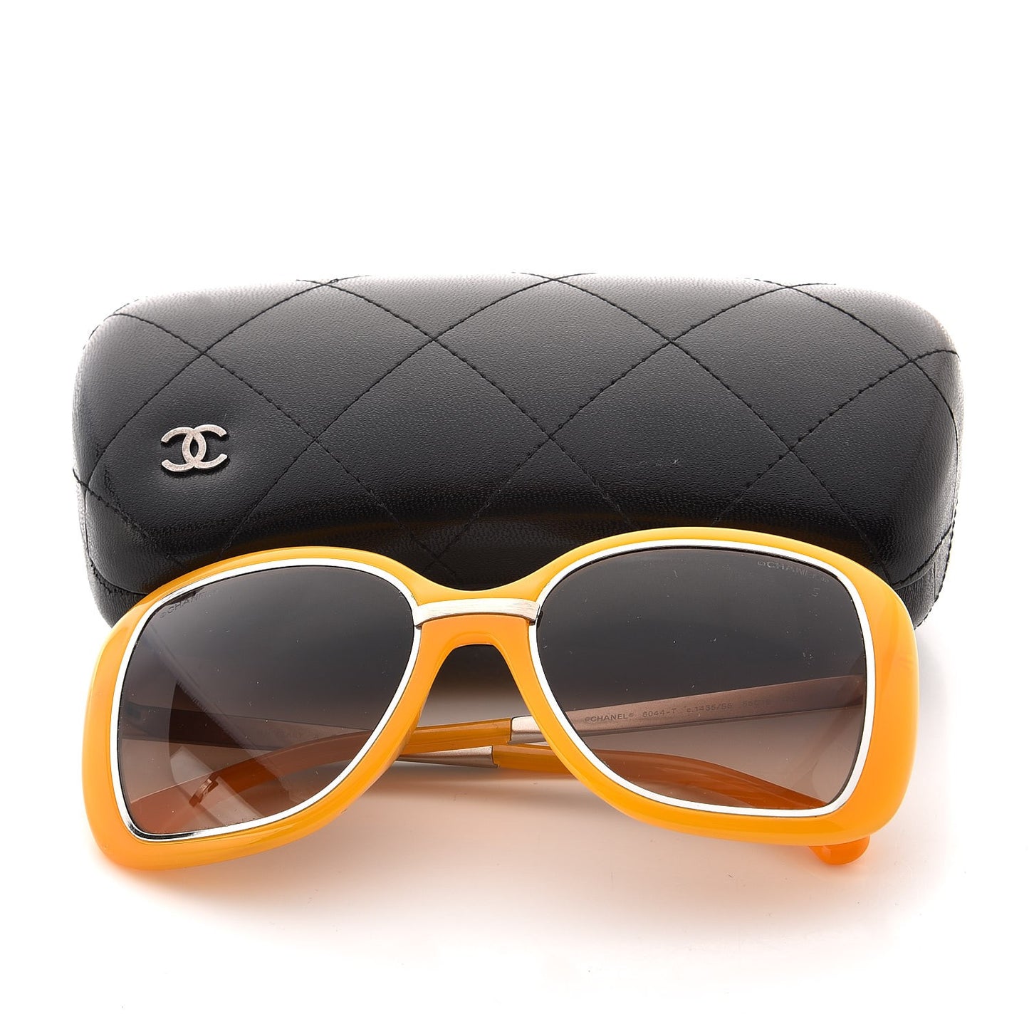 Oversize CC Logo Sunglasses 6044-T Yellow