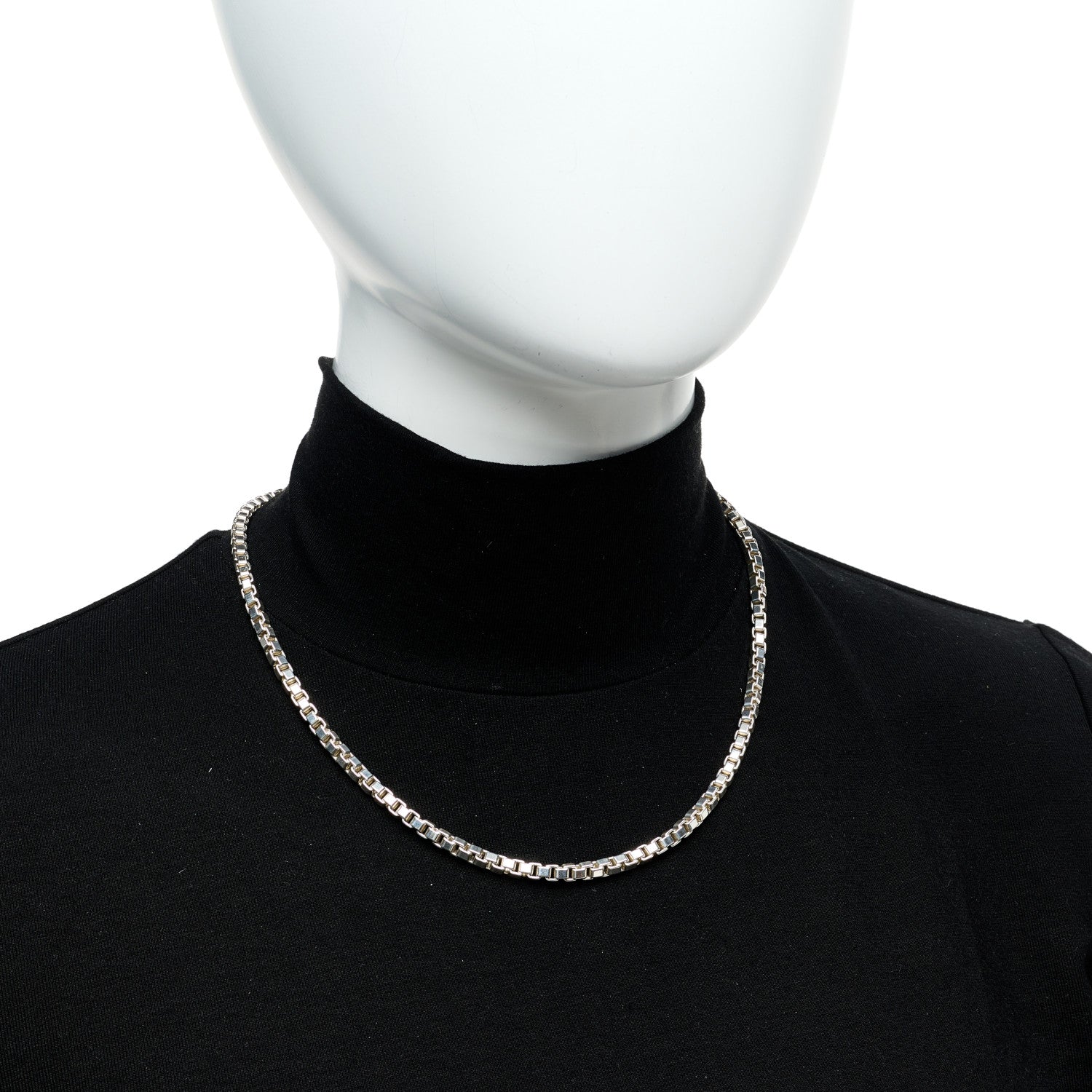 Tiffany Sterling Silver 4mm Venetian Link Necklace 2 of 5