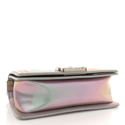 Chanel Iridescent Patent Calfskin PVC Quilted Small Boy Flap Light Purple 4 of 13