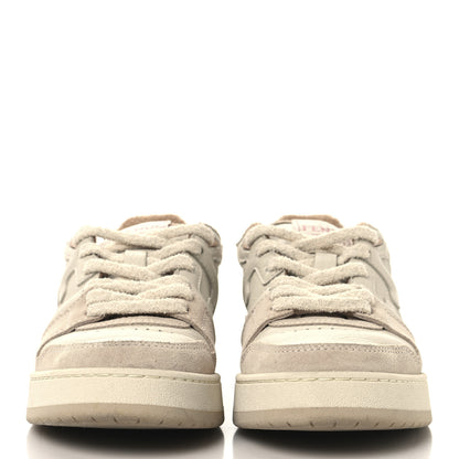 Fendi Suede Vitello Fendi Match Low Top Sneakers 37.5 Nudo White Garza Rosa 3 of 8
