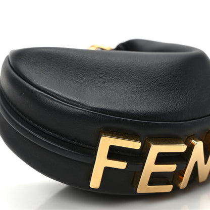 Fendi Vitello Grace Matte Nano Fendigraphy Hobo Charm Black 7 of 8