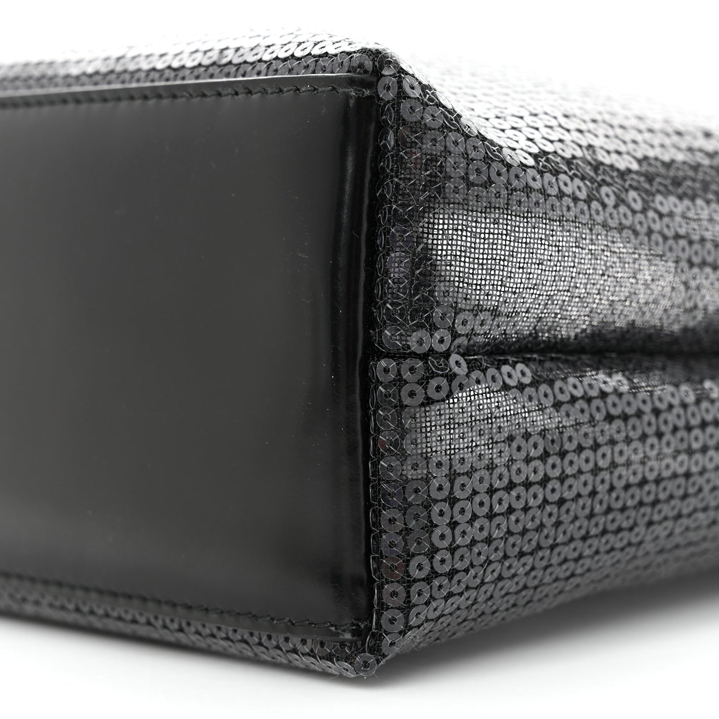 Sequin Mesh Small Tote Bag Black