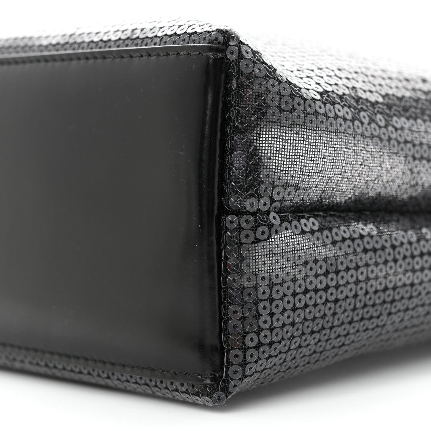 Prada Sequin Mesh Small Tote Bag Black 10 of 11