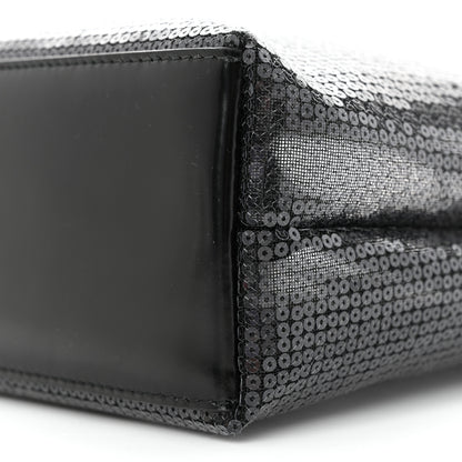 Prada Sequin Mesh Small Tote Bag Black 10 of 11