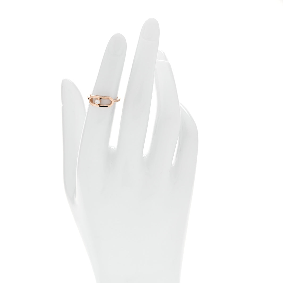 18K Rose Gold Diamond Large Move Uno Ring 48 4.5