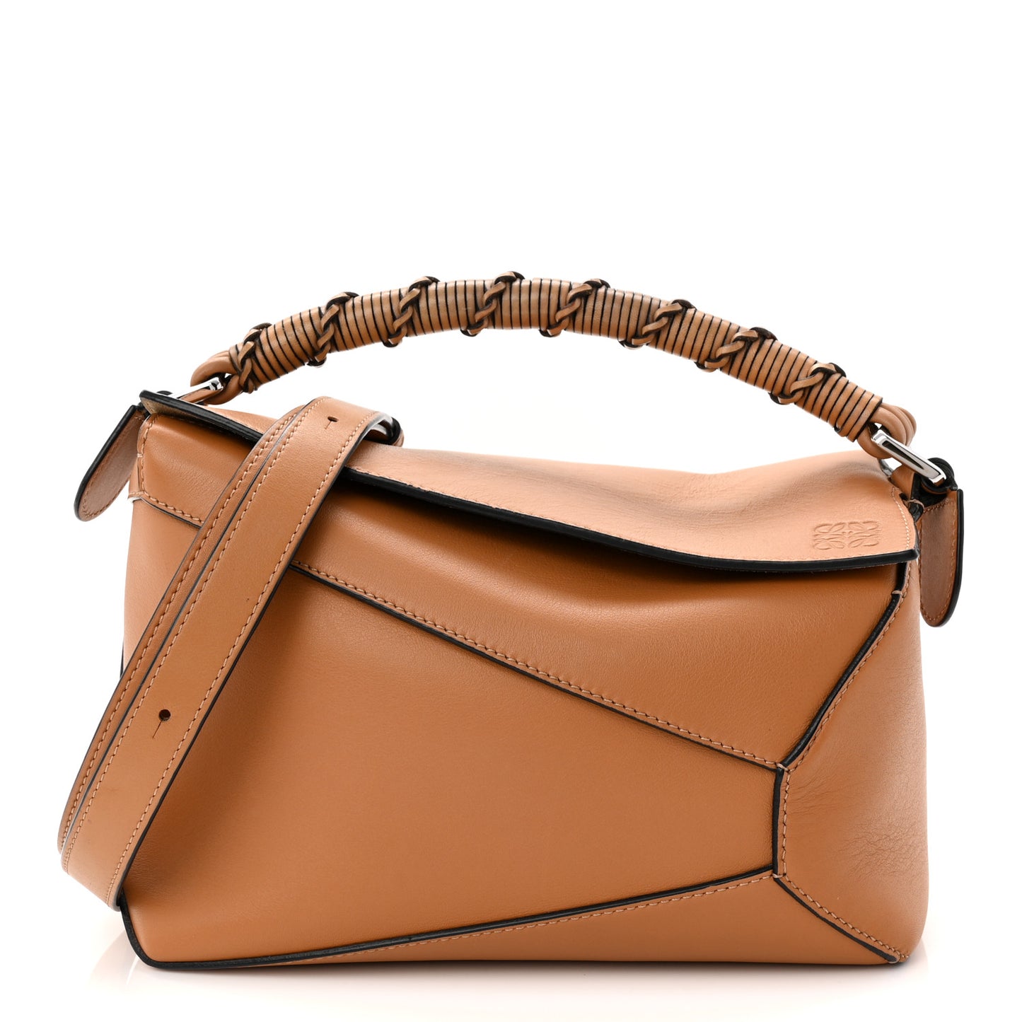 Calfskin Small Puzzle Edge Bag Warm Desert
