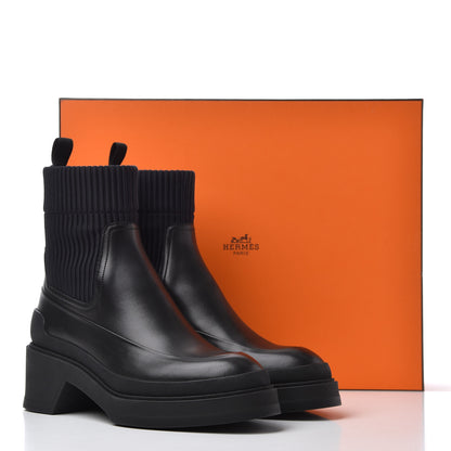 Hermes Calfskin Ankle Boots 36 Black 8 of 8