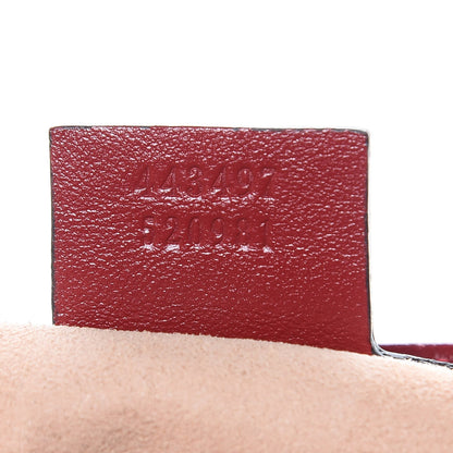 Gucci Vintage Effect Calfskin Matelasse Diagonal Small Torchon GG Marmont Shoulder Bag Black Romantic Cherry 7 of 10