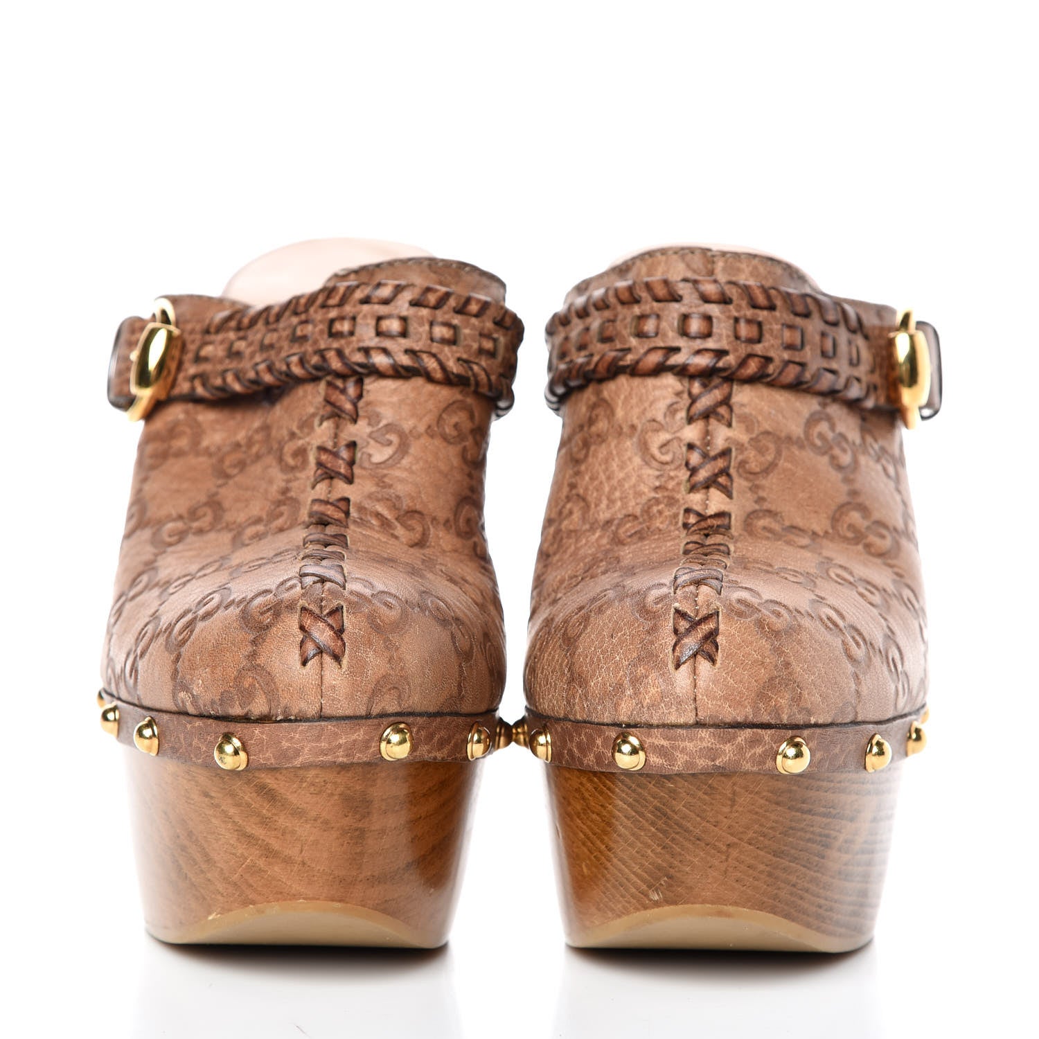 Gucci Guccissima Whipstitch Clogs 41 Tan 2 of 10