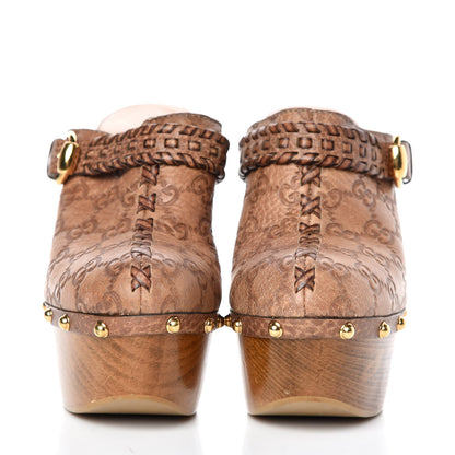 Gucci Guccissima Whipstitch Clogs 41 Tan 2 of 10