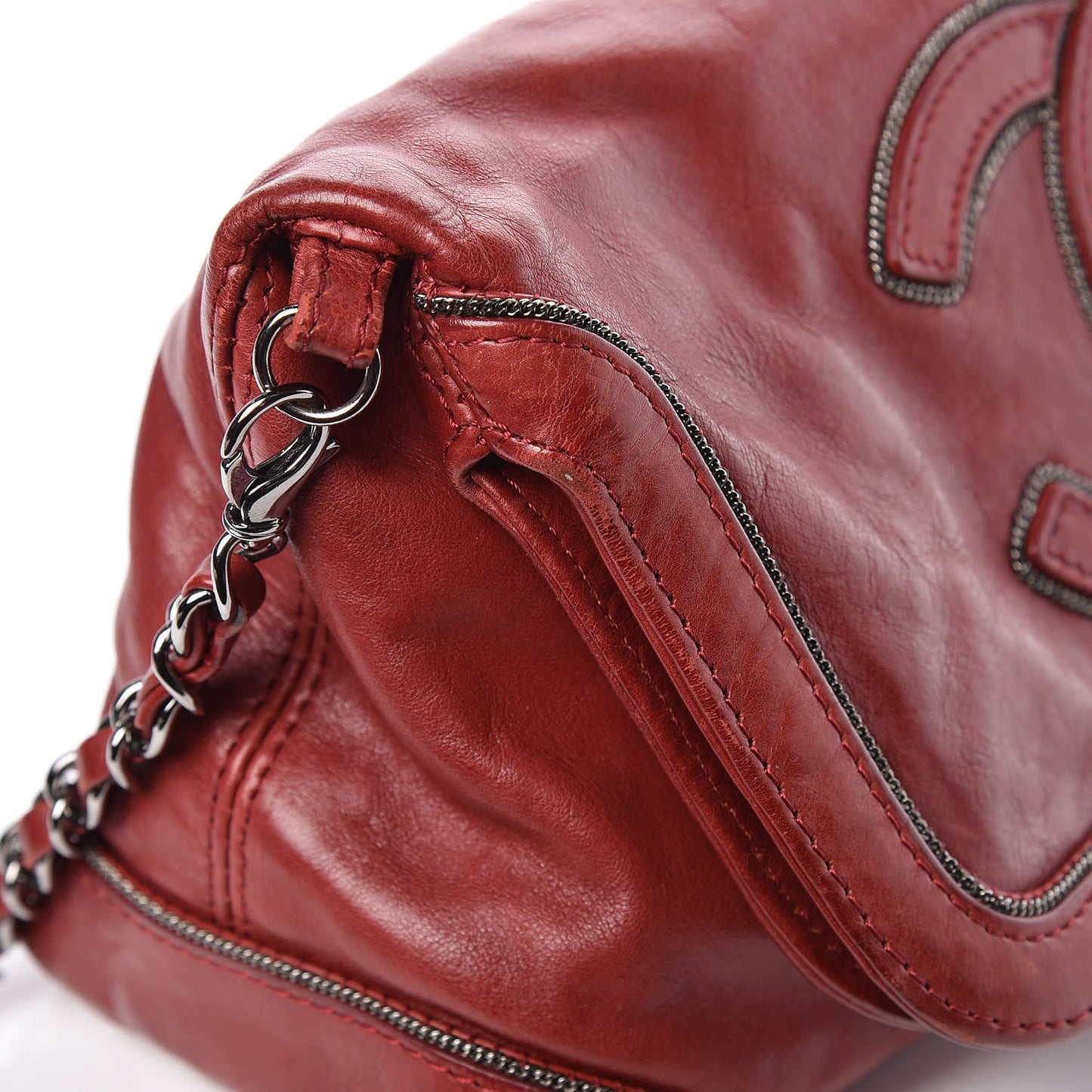 Lambskin CC Chain Shoulder Bag Red
