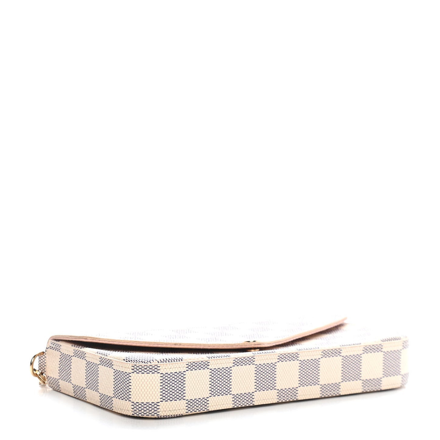 Damier Azur Pochette Felicie Chain Wallet Rose Ballerine