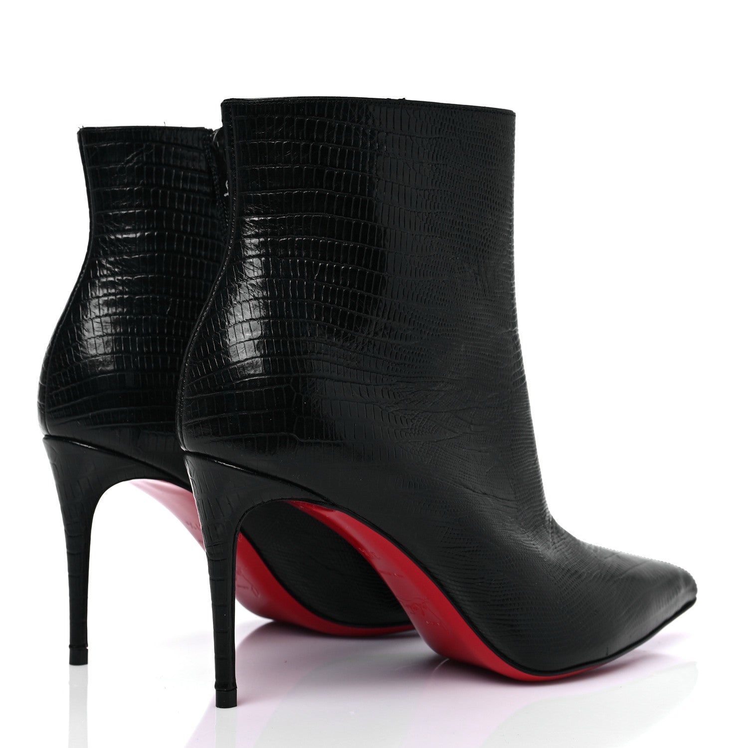 Christian Louboutin Calfskin Lizard Embossed So Kate Booty 85 Ankle Boots 37.5 Black 4 of 7