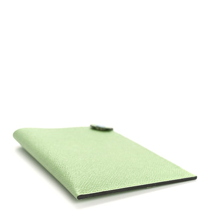 Hermes Epsom Tarmac Aleatoire Passport Holder Vert Criquet Bleu Brume 4 of 7