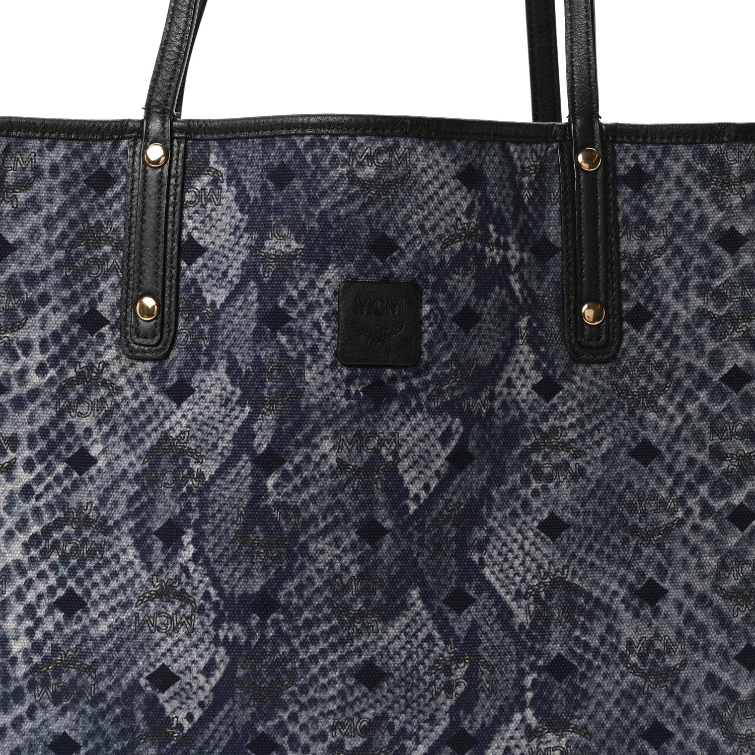 MCM Visetos Large Project Reversible Shopper Tote Black 1868438