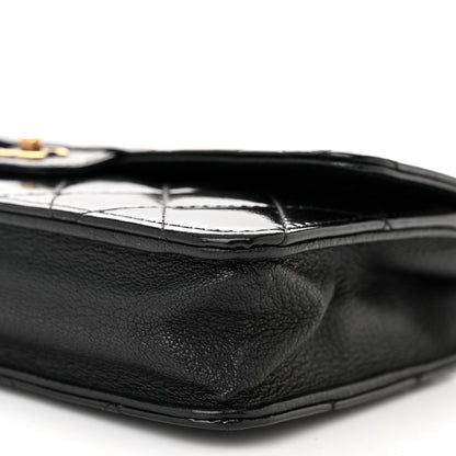 Chanel Patent Goatskin Quilted CC Eyelet Wallet On Chain WOC Black 11 of 11