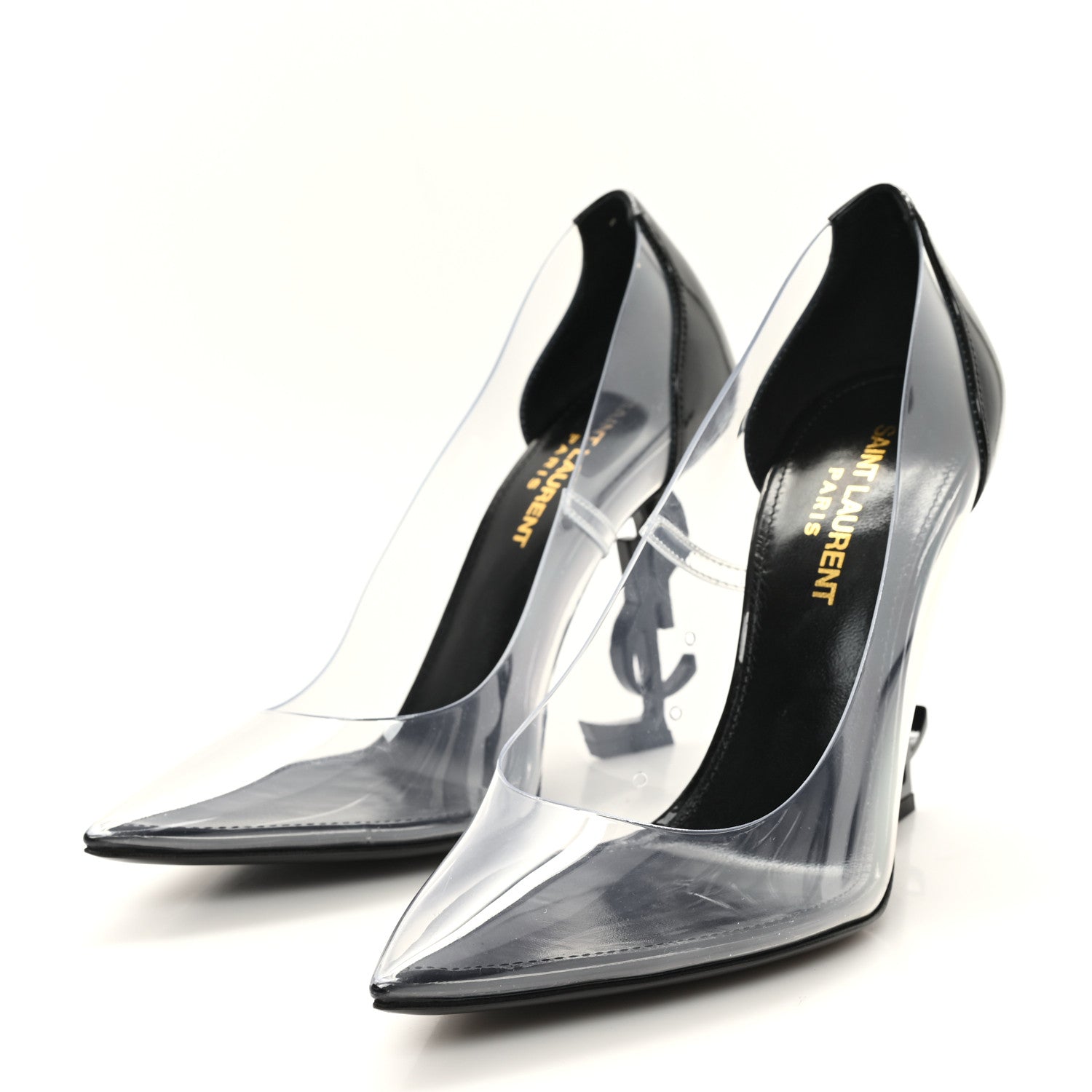 Saint Laurent Patent Calfskin PVC Opyum 110 Pump 36.5 Black Transparent 4 of 10