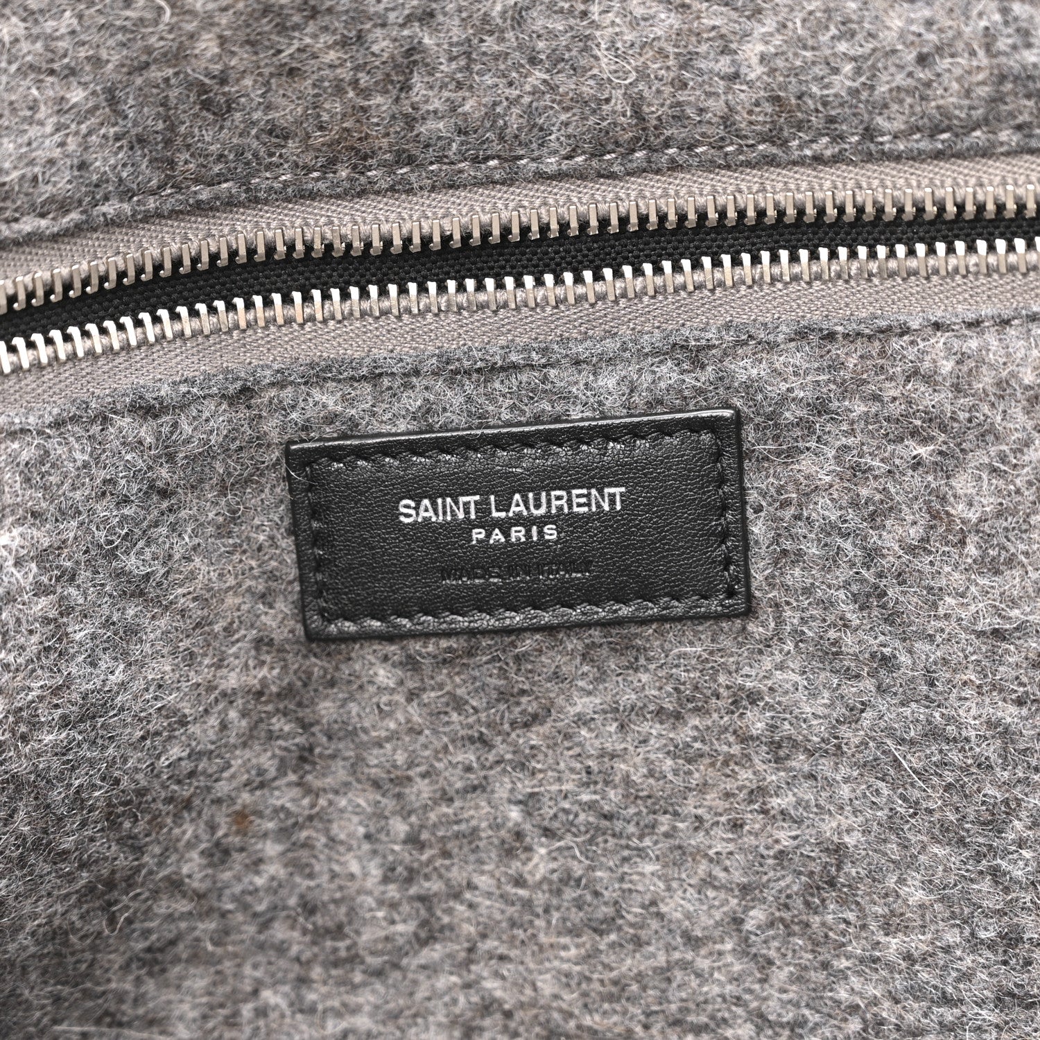 Saint Laurent Wool Calfskin Rive Gauche Tote Grey 6 of 13