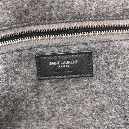 Saint Laurent Wool Calfskin Rive Gauche Tote Grey 6 of 13
