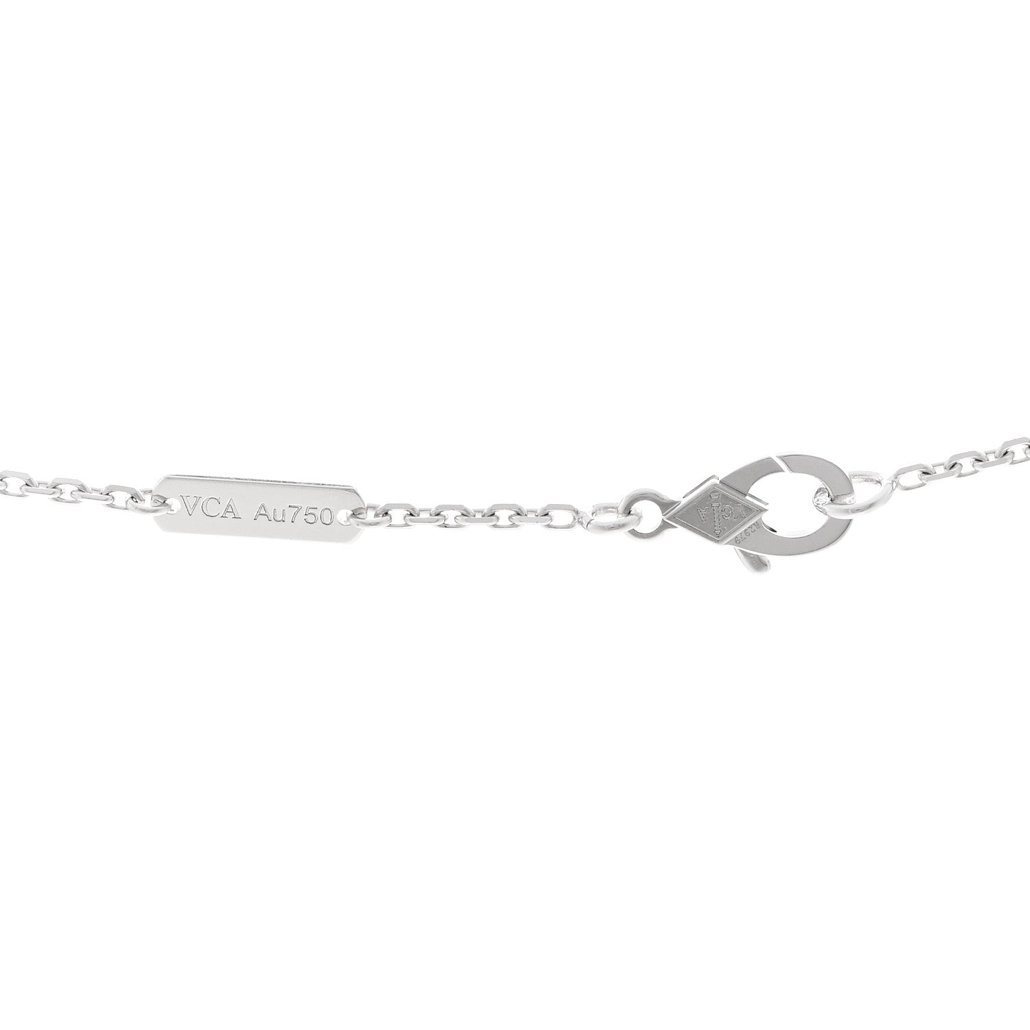 Van Cleef & Arpels 18K White Gold Mother of Pearl Vintage Alhambra Pendant Necklace 4 of 5
