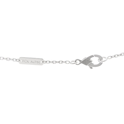 Van Cleef & Arpels 18K White Gold Mother of Pearl Vintage Alhambra Pendant Necklace 4 of 5