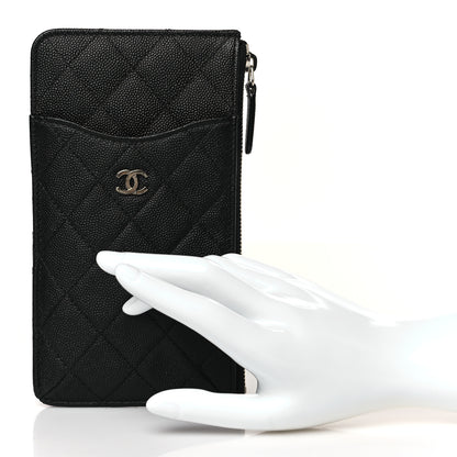Chanel Caviar Quilted Classic Flat Wallet Pouch Black 2 of 9