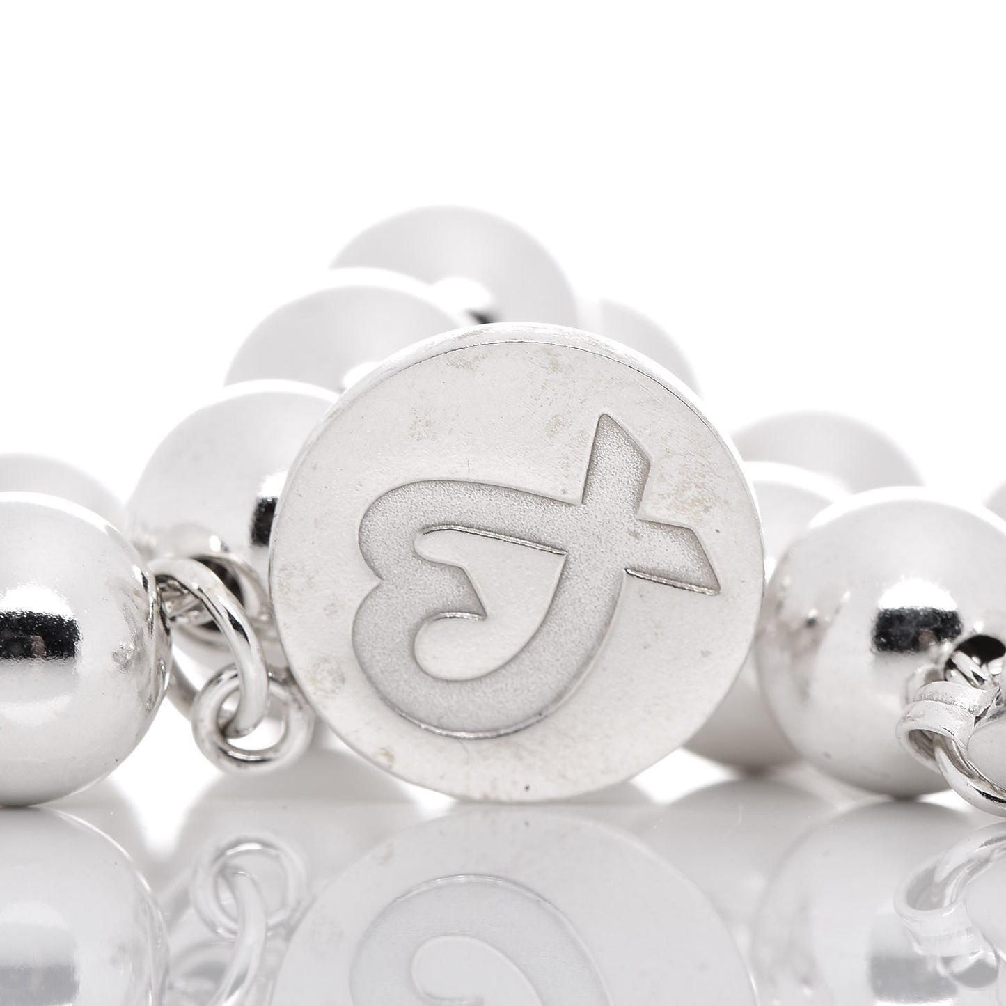 Sterling Silver 8mm Paloma Picasso Bead Loving Heart Tag Bracelet