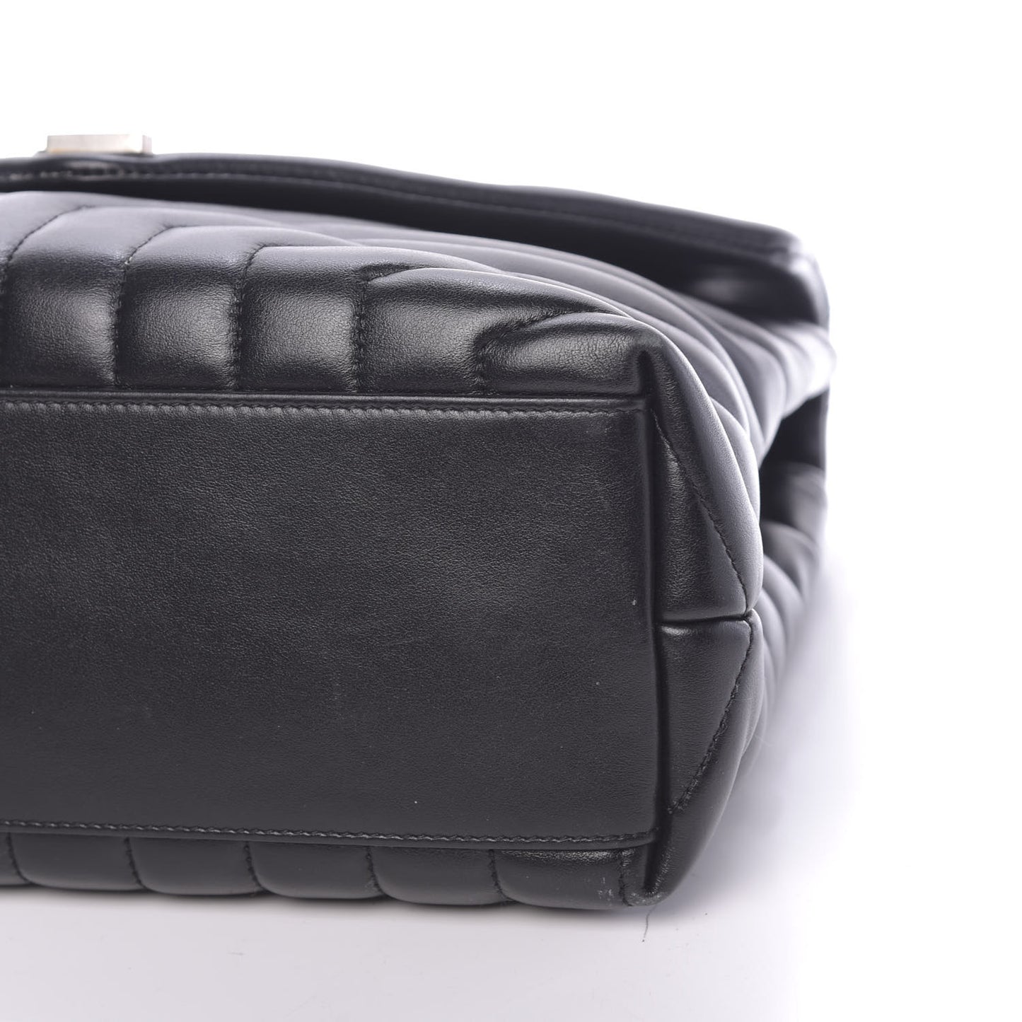 Calfskin Y Quilted Monogram Medium Loulou Chain Satchel Black