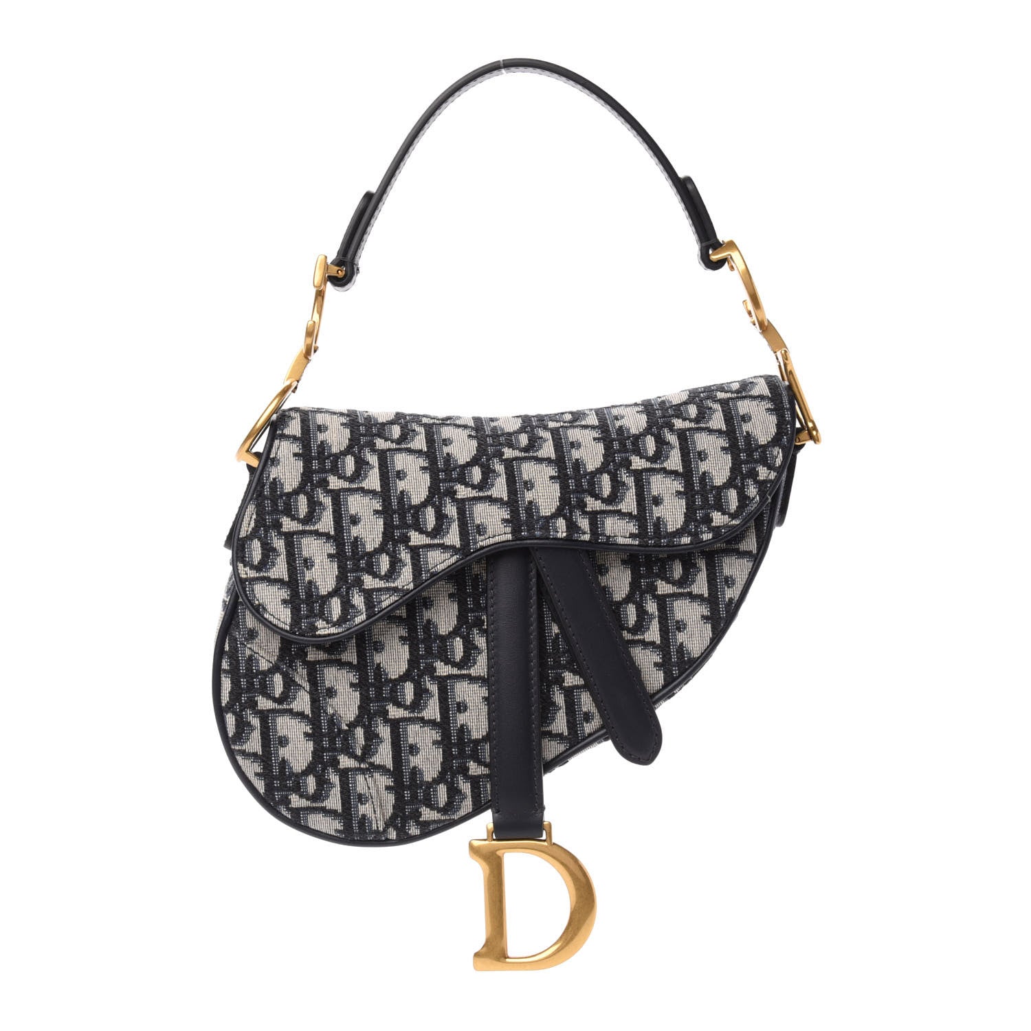 Christian Dior Oblique Mini Saddle Bag Blue 1 of 11