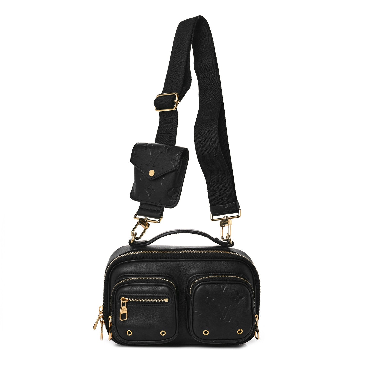 Louis Vuitton Calfskin Monogram Embossed Utility Bag Black 1 of 8
