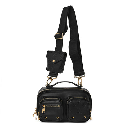 Louis Vuitton Calfskin Monogram Embossed Utility Bag Black 1 of 8