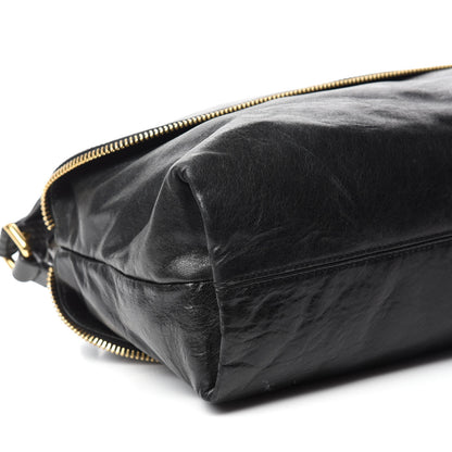 Fendi Goatskin Zip It Satchel Black 6 of 10