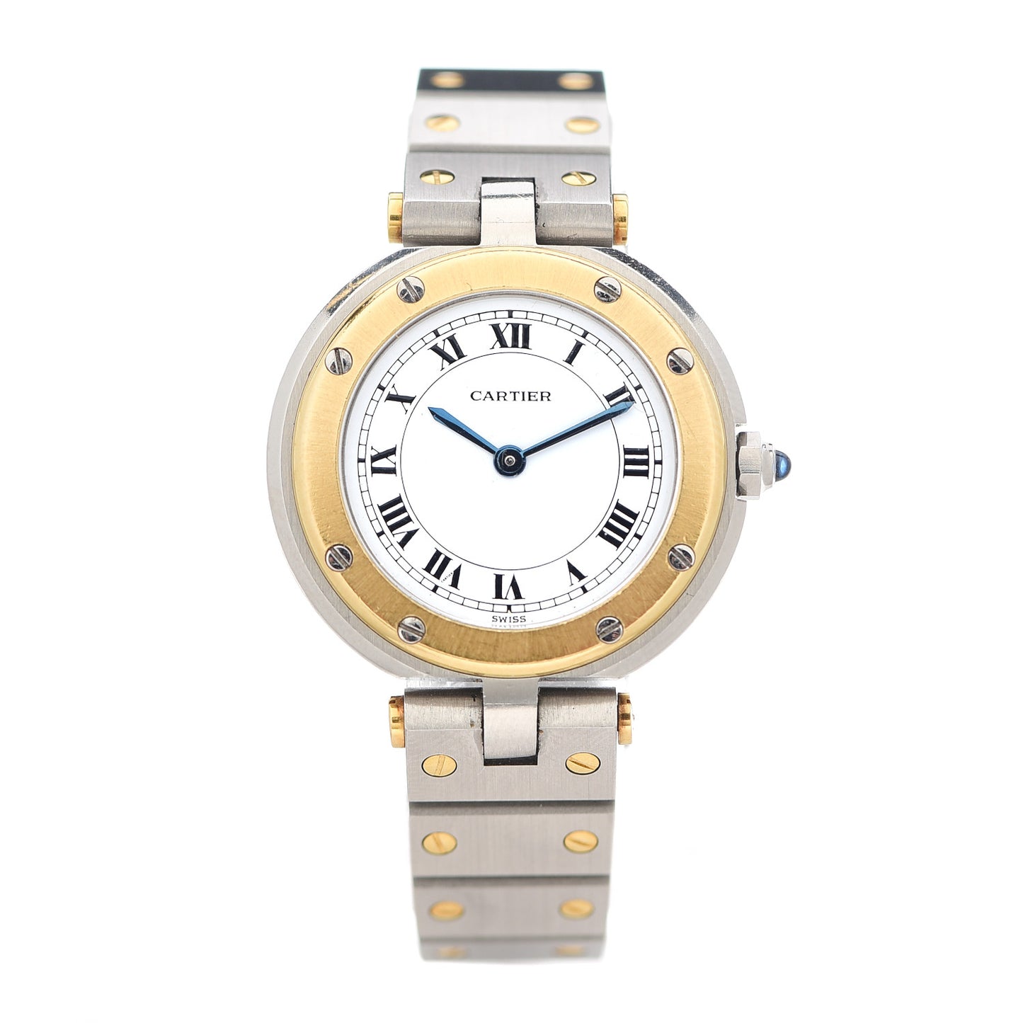 Stainless Steel 18K Yellow Gold 27mm Santos De Cartier Vendome Quartz Watch