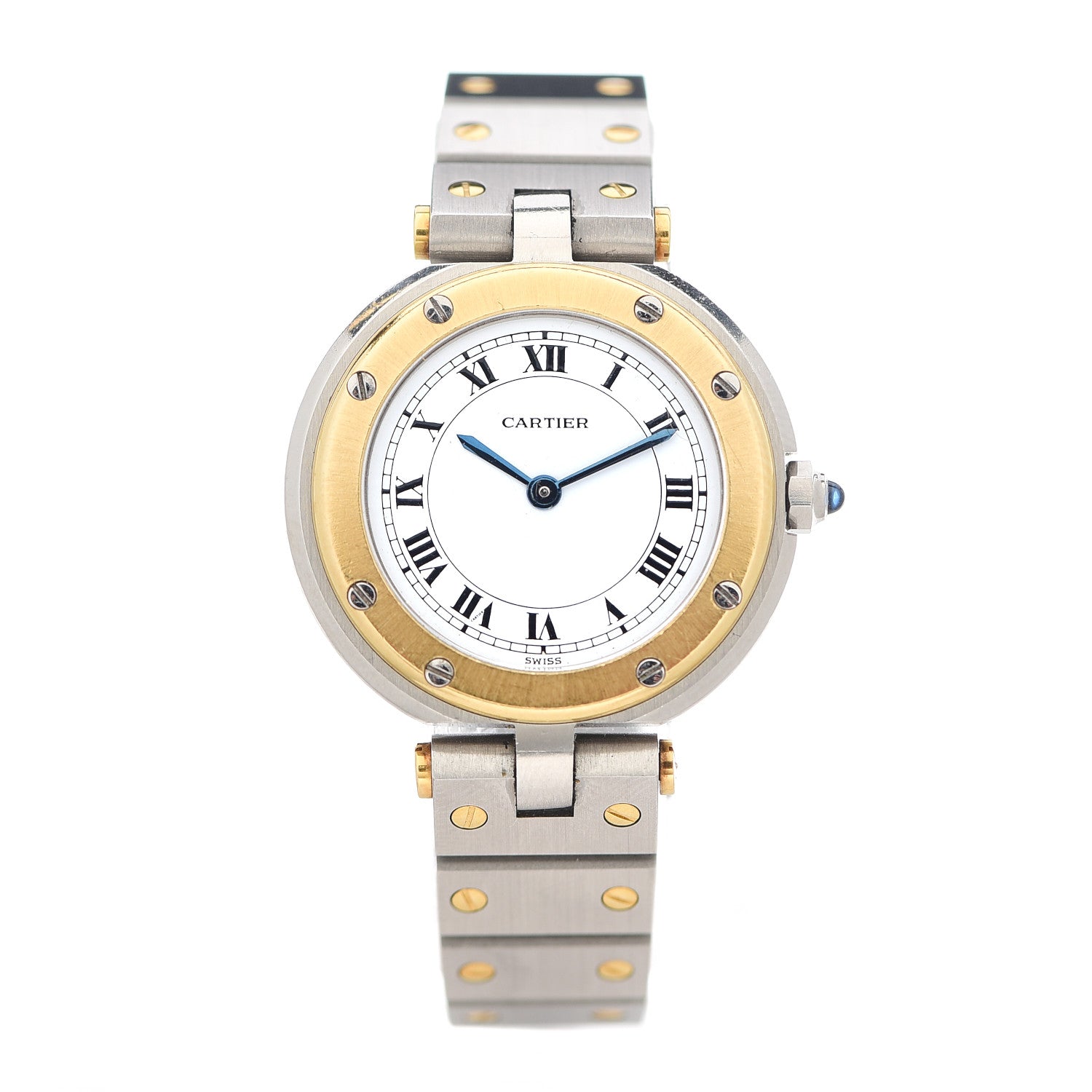 Cartier Stainless Steel 18K Yellow Gold 27mm Santos De Cartier Vendome Quartz Watch 1 of 6
