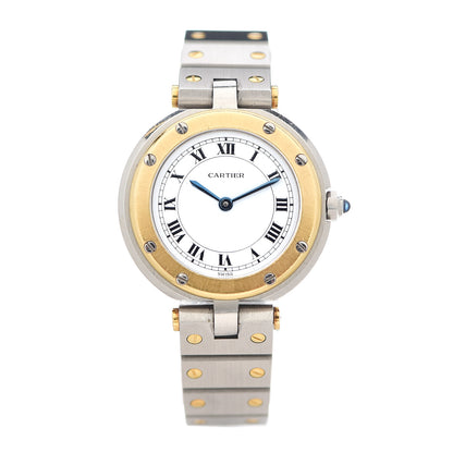 Cartier Stainless Steel 18K Yellow Gold 27mm Santos De Cartier Vendome Quartz Watch 1 of 6