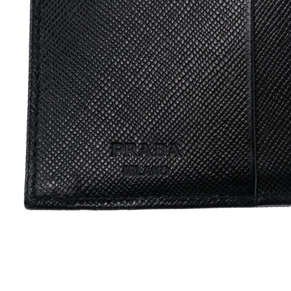 Prada Tessuto Nylon Saffiano Tri-Fold Compact Wallet Black 6 of 13